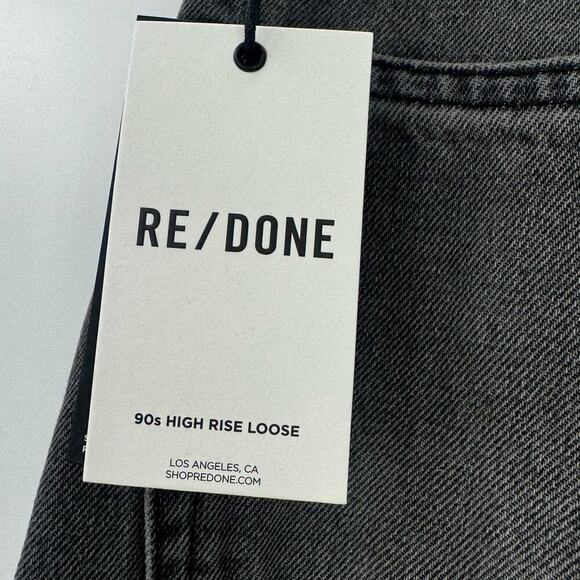 RE/DONE Vintage Ash Grey 90s High-Rise Loose Straight-Leg Jeans Size 23 NWT - Picture 11 of 13